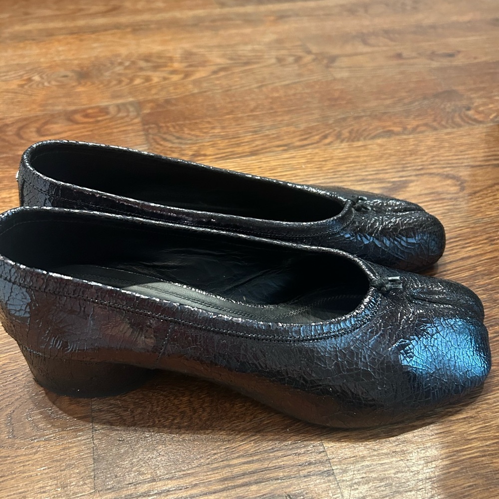 Maison margiela tabi ballerina pump mule black/ silver 39EU 9US
